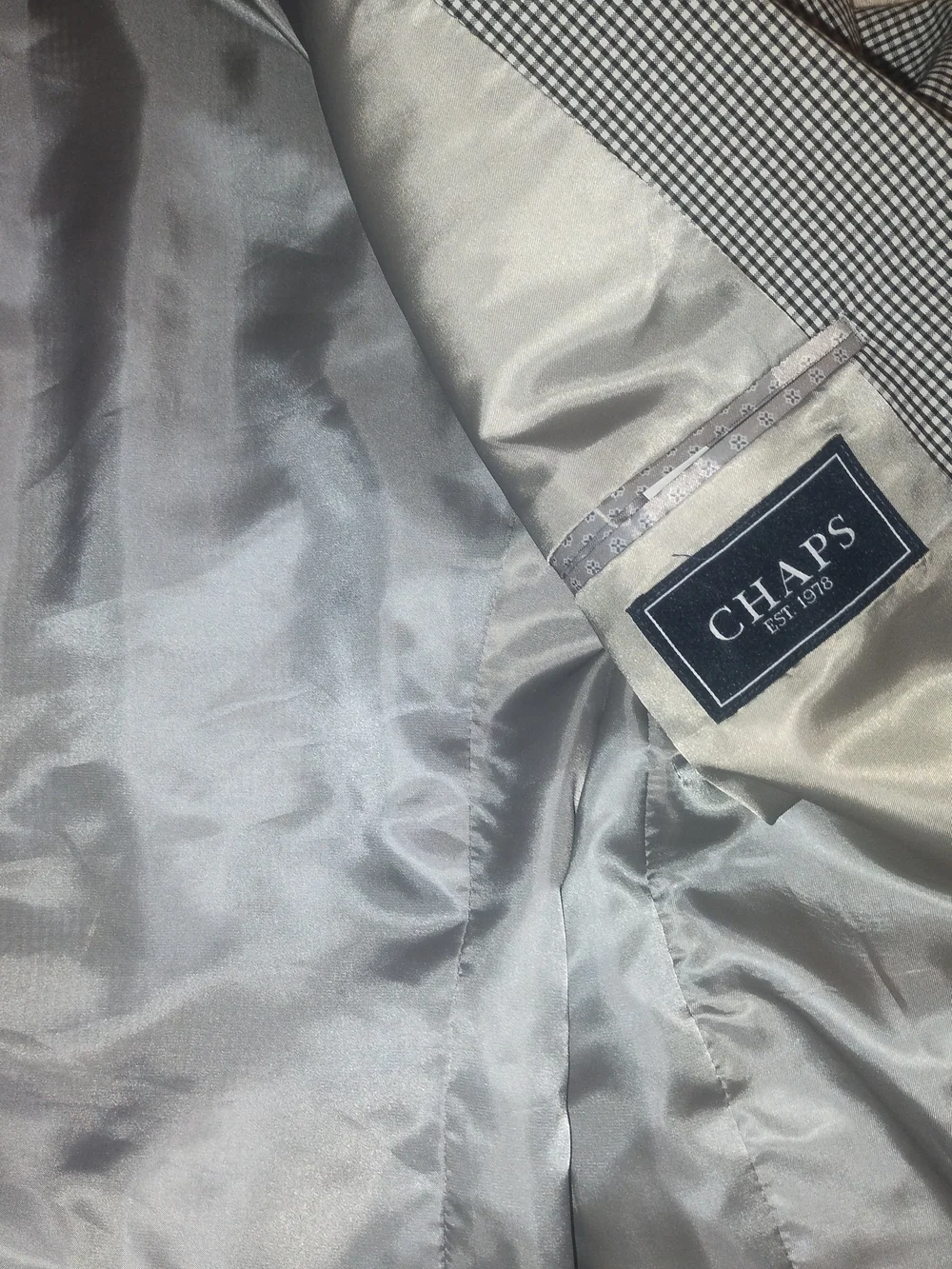 Chaps Size 46R Houndstooth Blazer Tailored Jacket